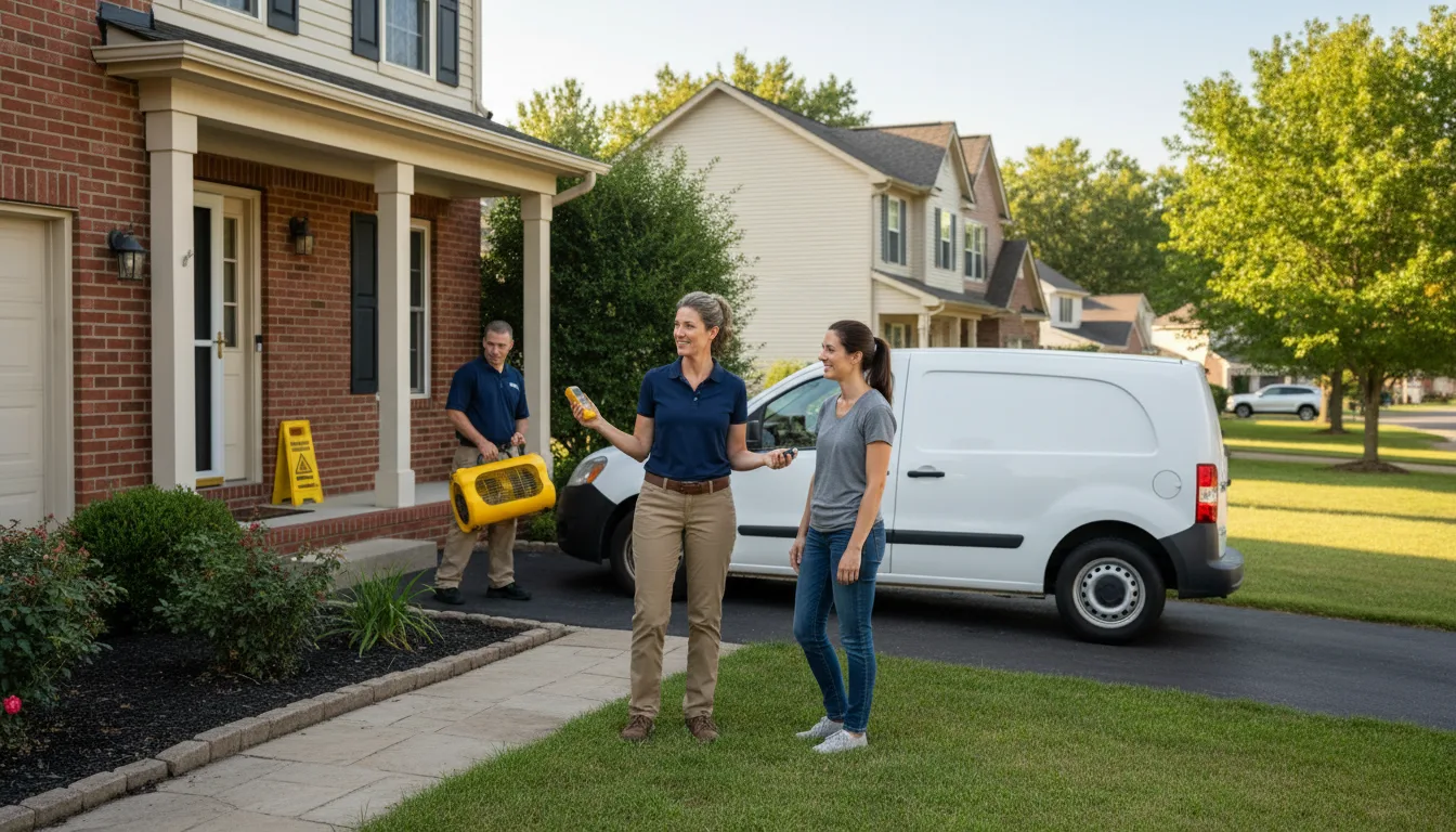 Residential water damage restoration in Biggsville, IL